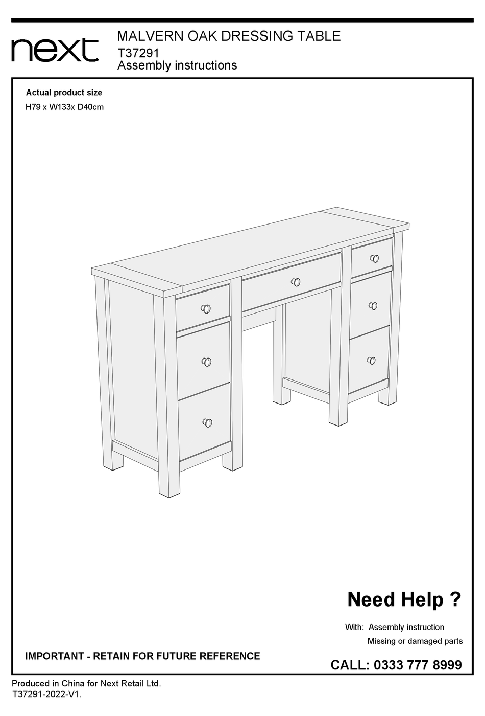 NEXT MALVERN T37291 ASSEMBLY INSTRUCTIONS MANUAL Pdf Download ManualsLib