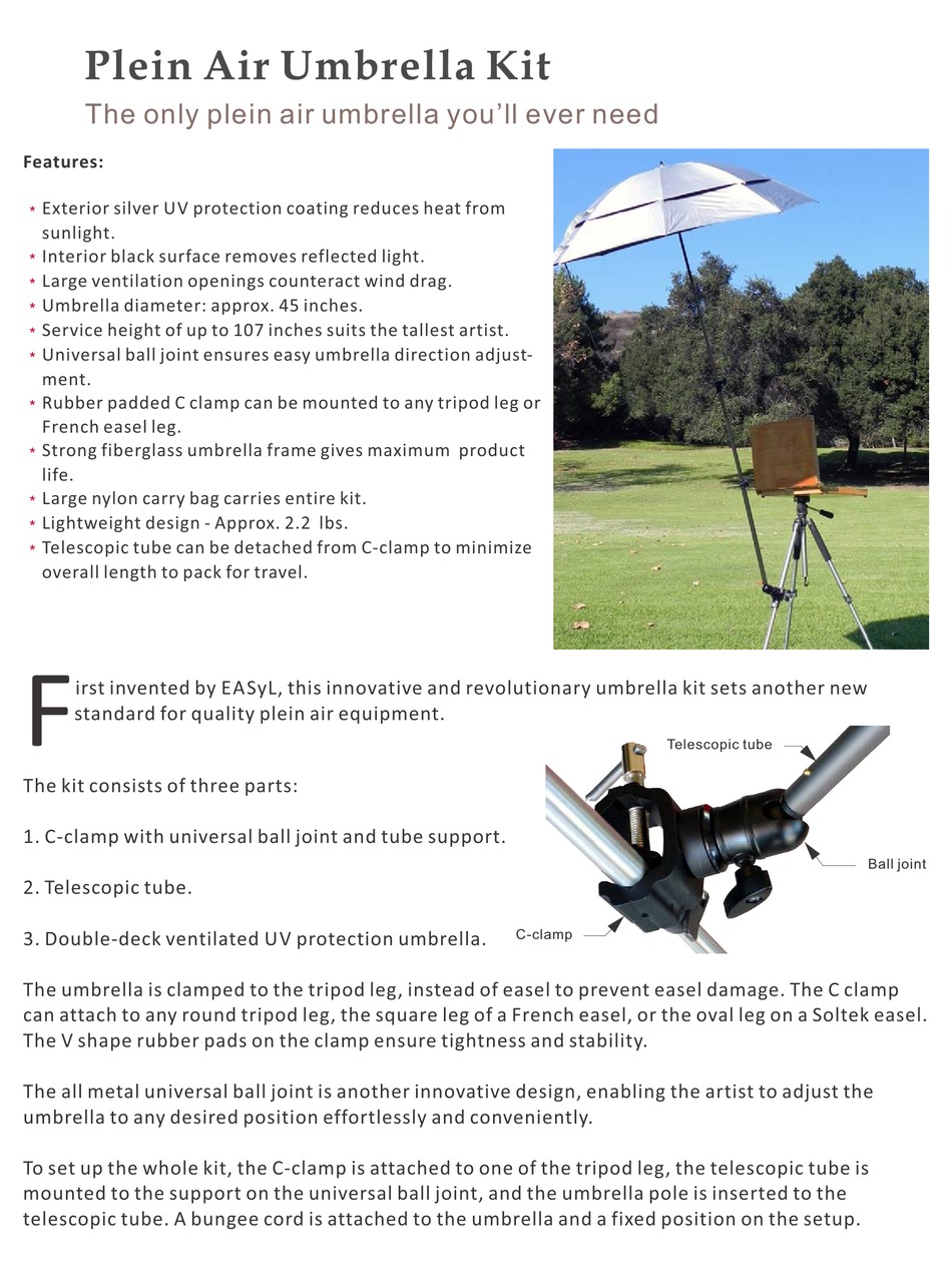 EASYL PLEIN AIR UMBRELLA KIT MANUAL Pdf Download ManualsLib