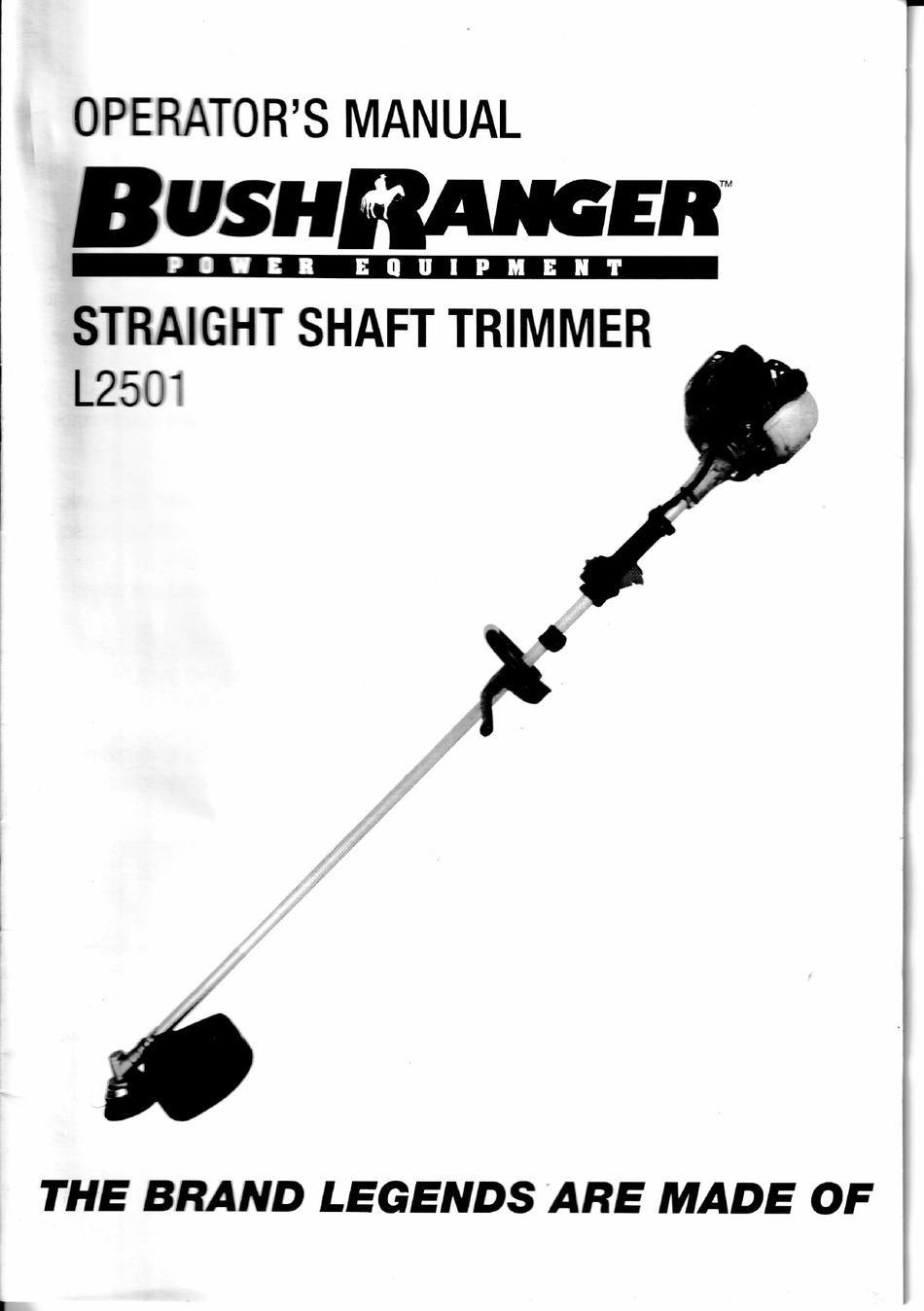 BUSHRANGER L2501 OPERATOR'S MANUAL Pdf Download ManualsLib
