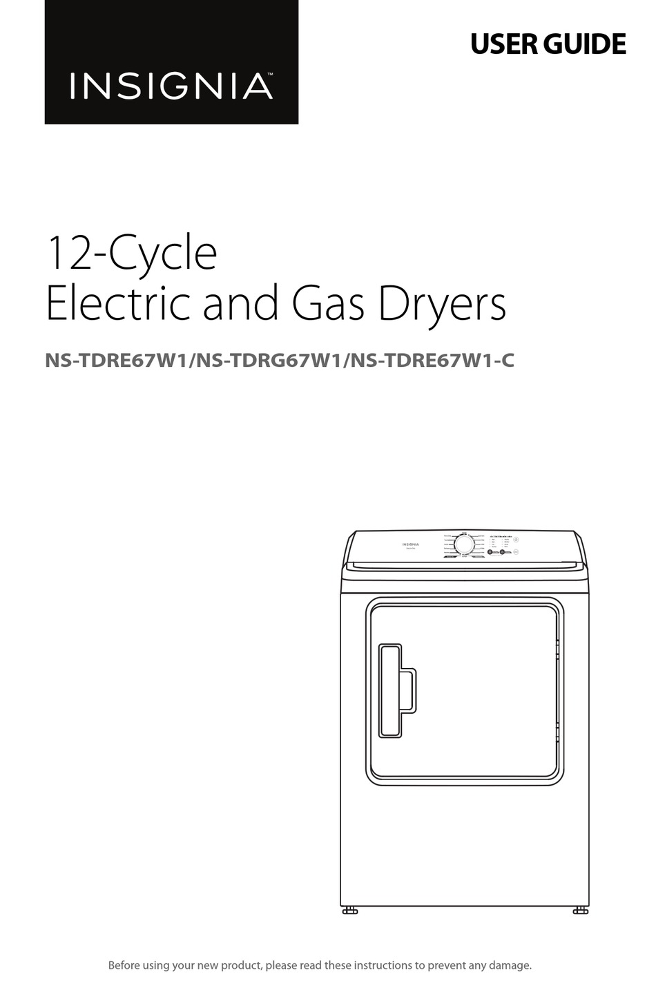 INSIGNIA NSTDRE67W1C USER MANUAL Pdf Download ManualsLib