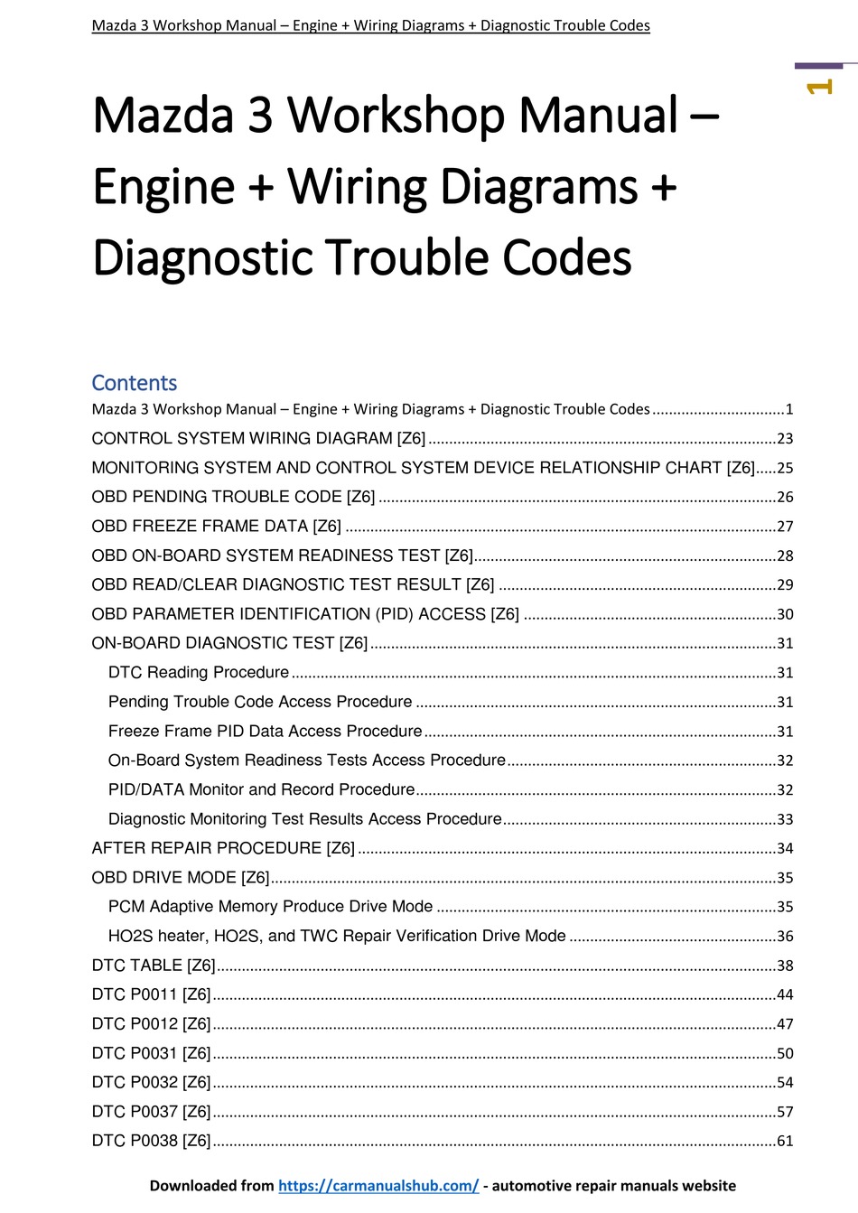 Mazda 3 Workshop Manual Pdf Download Manualslib