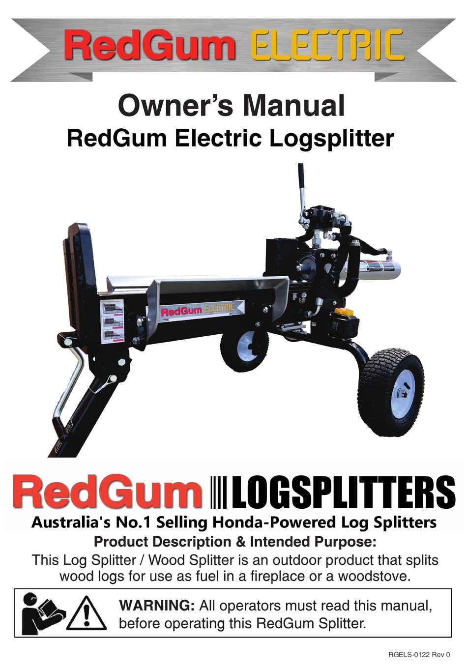 REDGUM ELECTRIC LOGSPLITTER OWNER'S MANUAL Pdf Download ManualsLib
