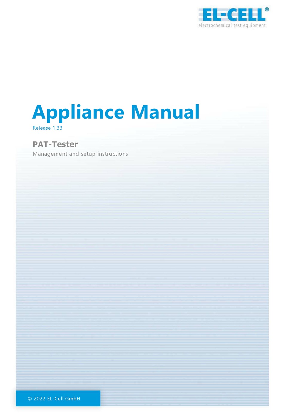 EL-CELL PAT APPLIANCE MANUAL Pdf Download | ManualsLib