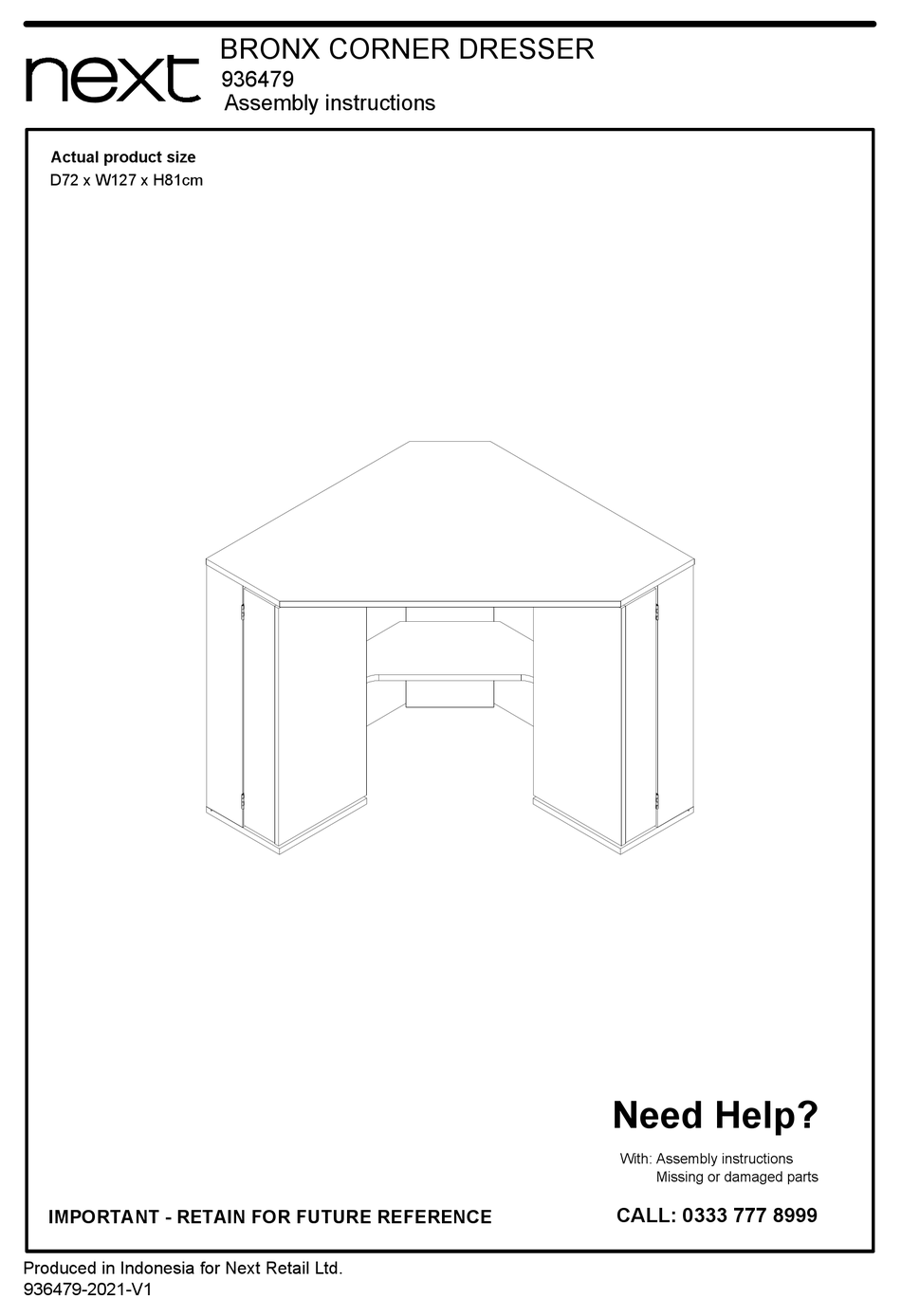 NEXT BRONX 936479 ASSEMBLY INSTRUCTIONS MANUAL Pdf Download ManualsLib