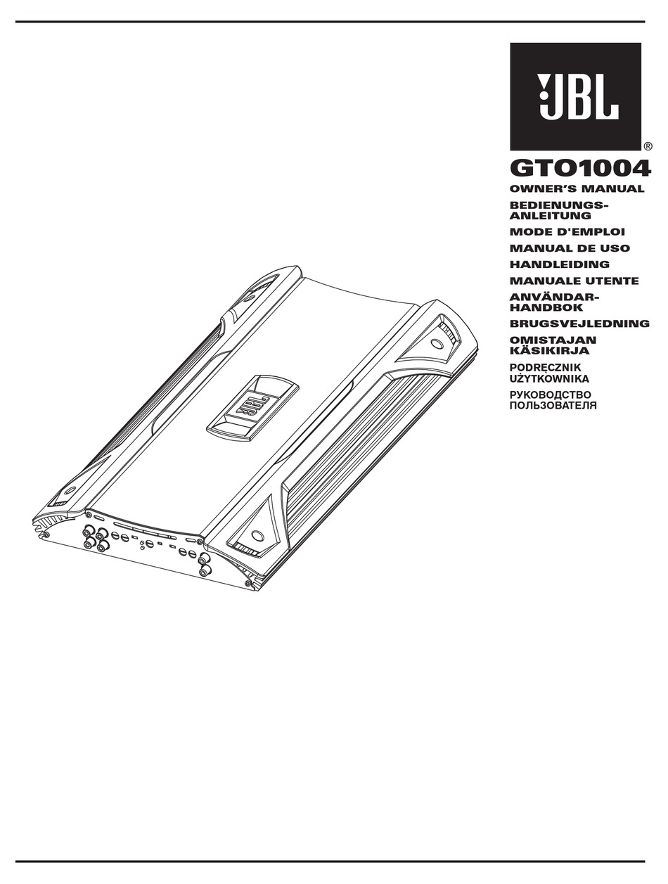 JBL GTO1004 OWNER'S MANUAL Pdf Download ManualsLib