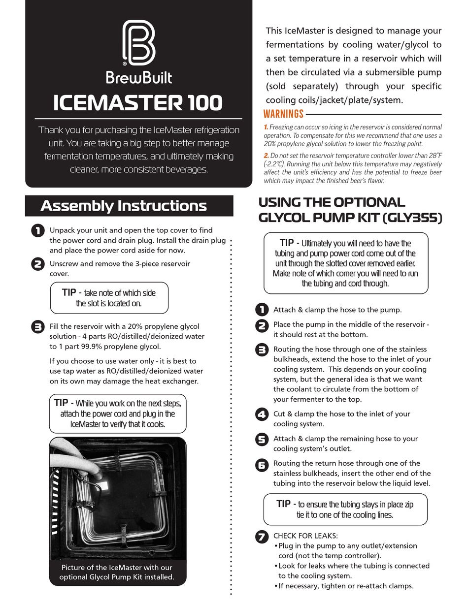 BREWBUILT ICEMASTER 100 ASSEMBLY INSTRUCTIONS Pdf Download | ManualsLib