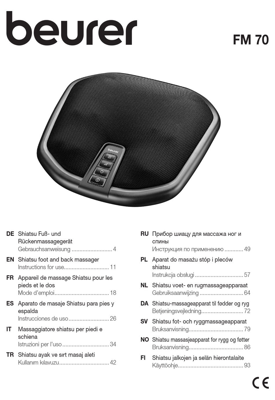BEURER FM 70 INSTRUCTIONS FOR USE MANUAL Pdf Download ManualsLib