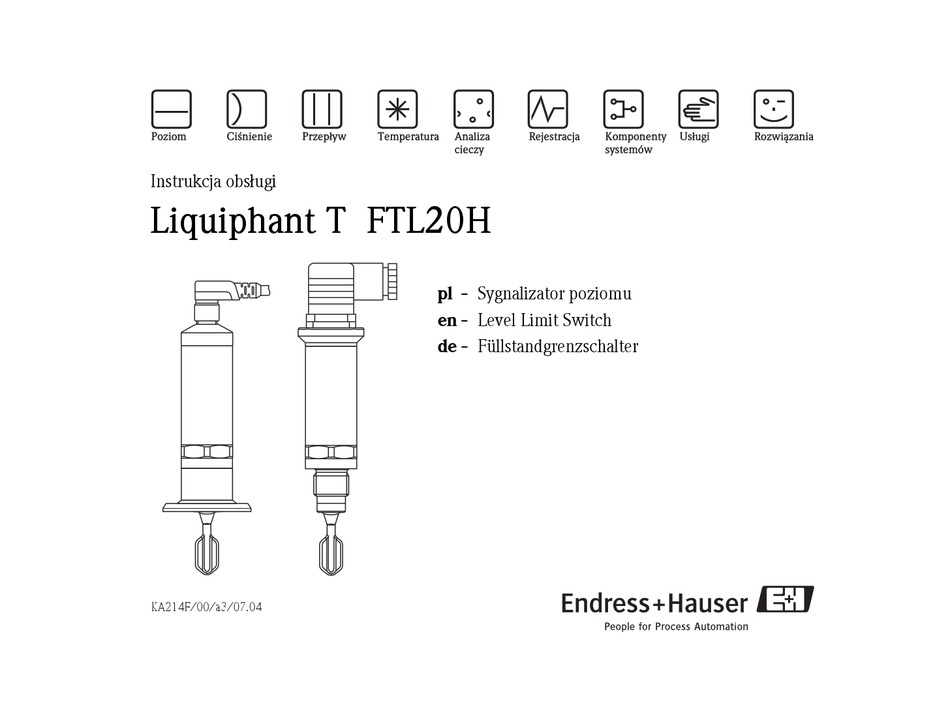ENDRESS+HAUSER LIQUIPHANT T FTL20H INSTRUCTION MANUAL Pdf Download ManualsLib