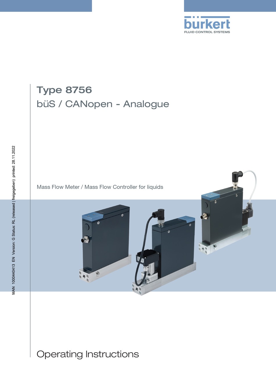 BURKERT 8756 OPERATING INSTRUCTIONS MANUAL Pdf Download ManualsLib