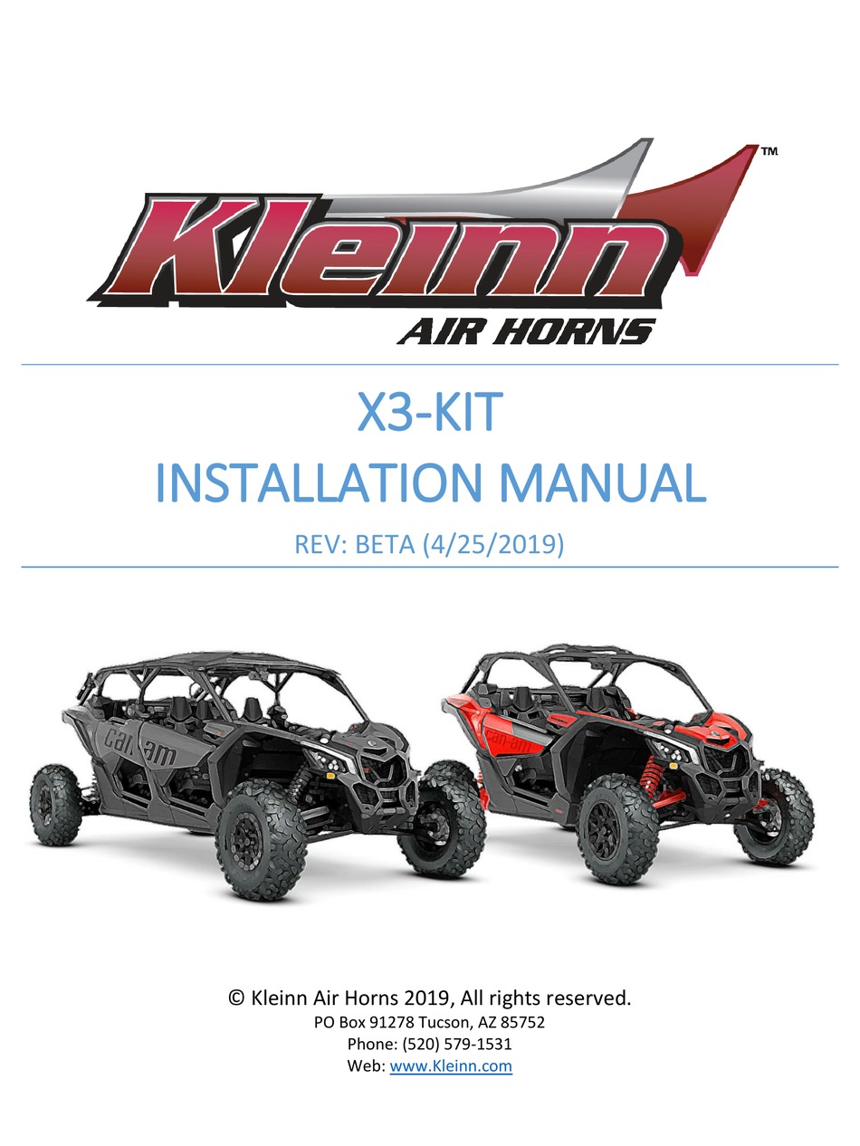 KLEINN AIR HORNS X3KIT INSTALLATION MANUAL Pdf Download ManualsLib