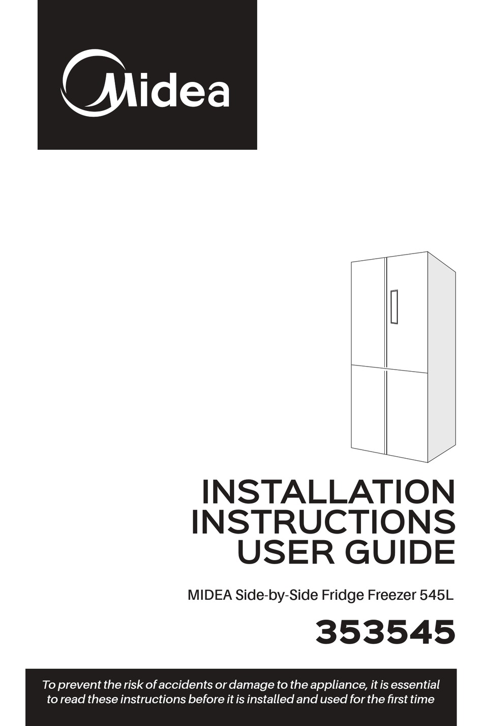 MIDEA 353545 INSTALLATION INSTRUCTIONS & USER MANUAL Pdf Download ...