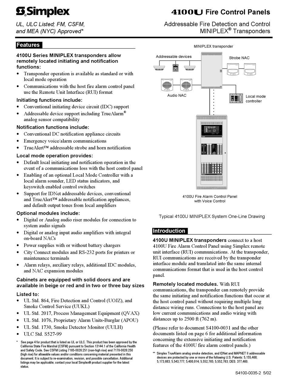 SIMPLEX 4100U MANUAL Pdf Download ManualsLib