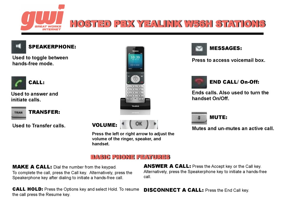 YEALINK W56H QUICK REFERENCE Pdf Download ManualsLib