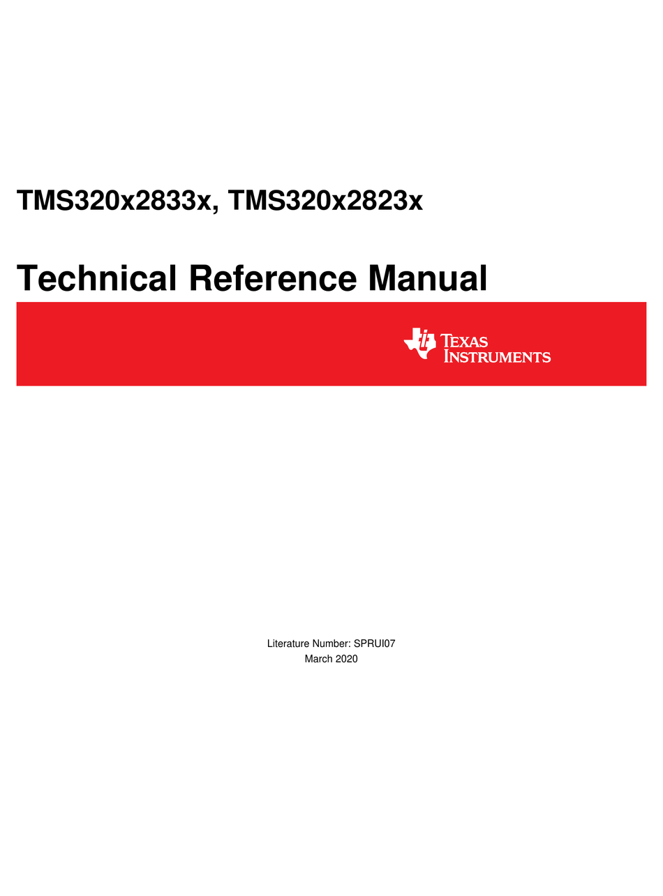 TEXAS INSTRUMENTS TMS320 2833 SERIES REFERENCE MANUAL Pdf Download ...