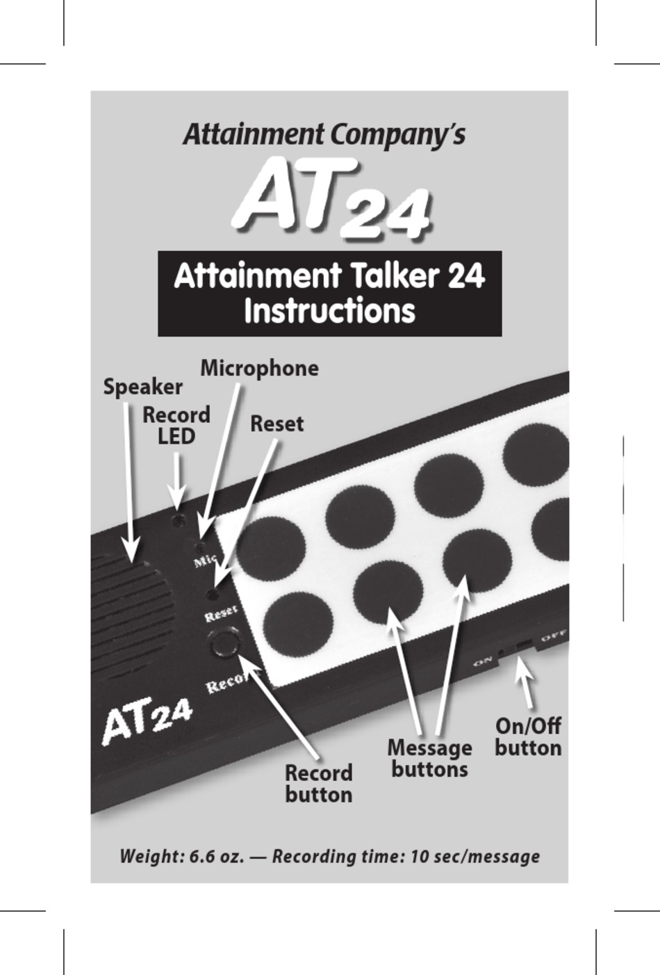 ATTAINMENT COMPANY ATTAINMENT TALKER 24 INSTRUCTIONS Pdf Download