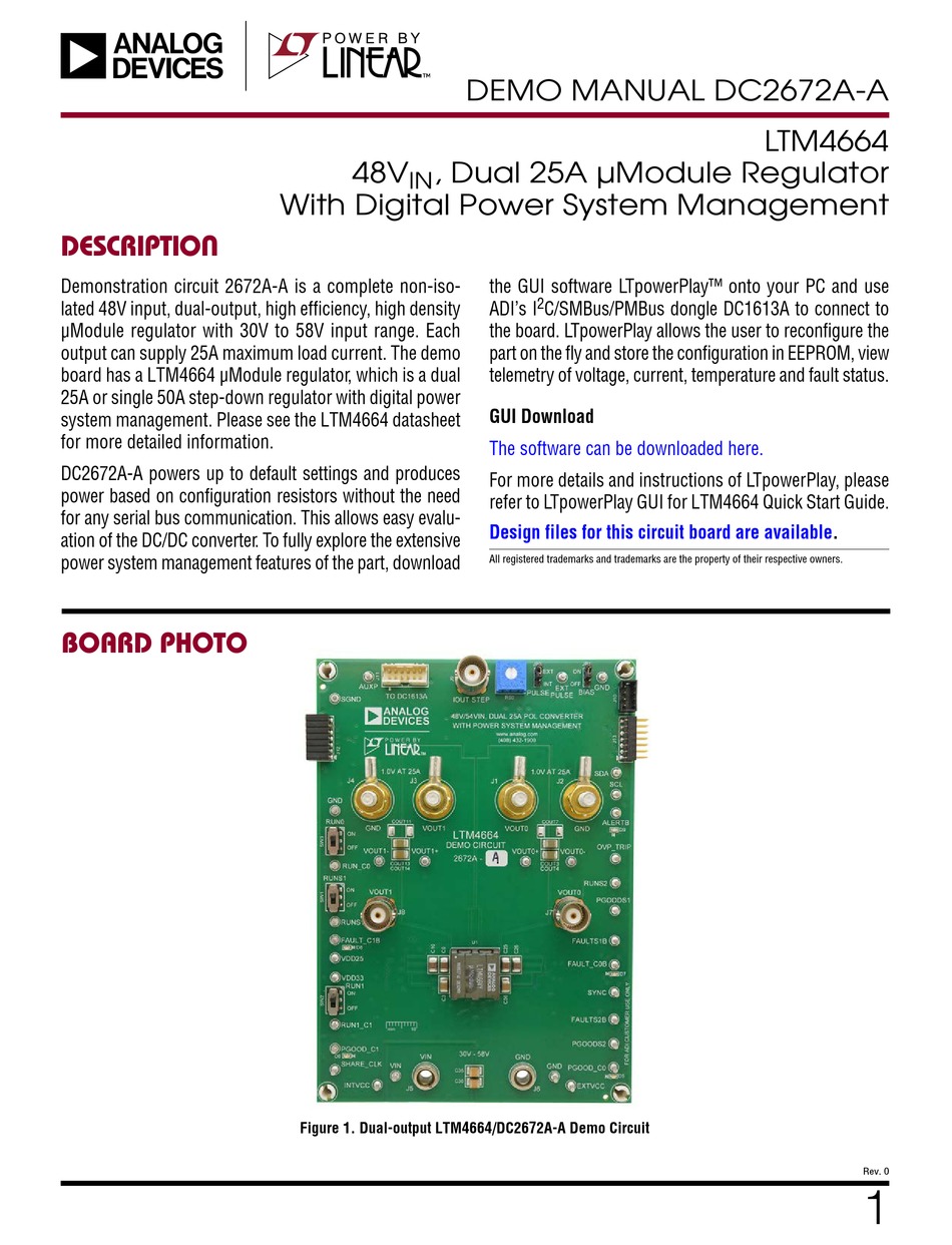 ANALOG DEVICES LINEAR DC2672AA DEMO MANUAL Pdf Download ManualsLib