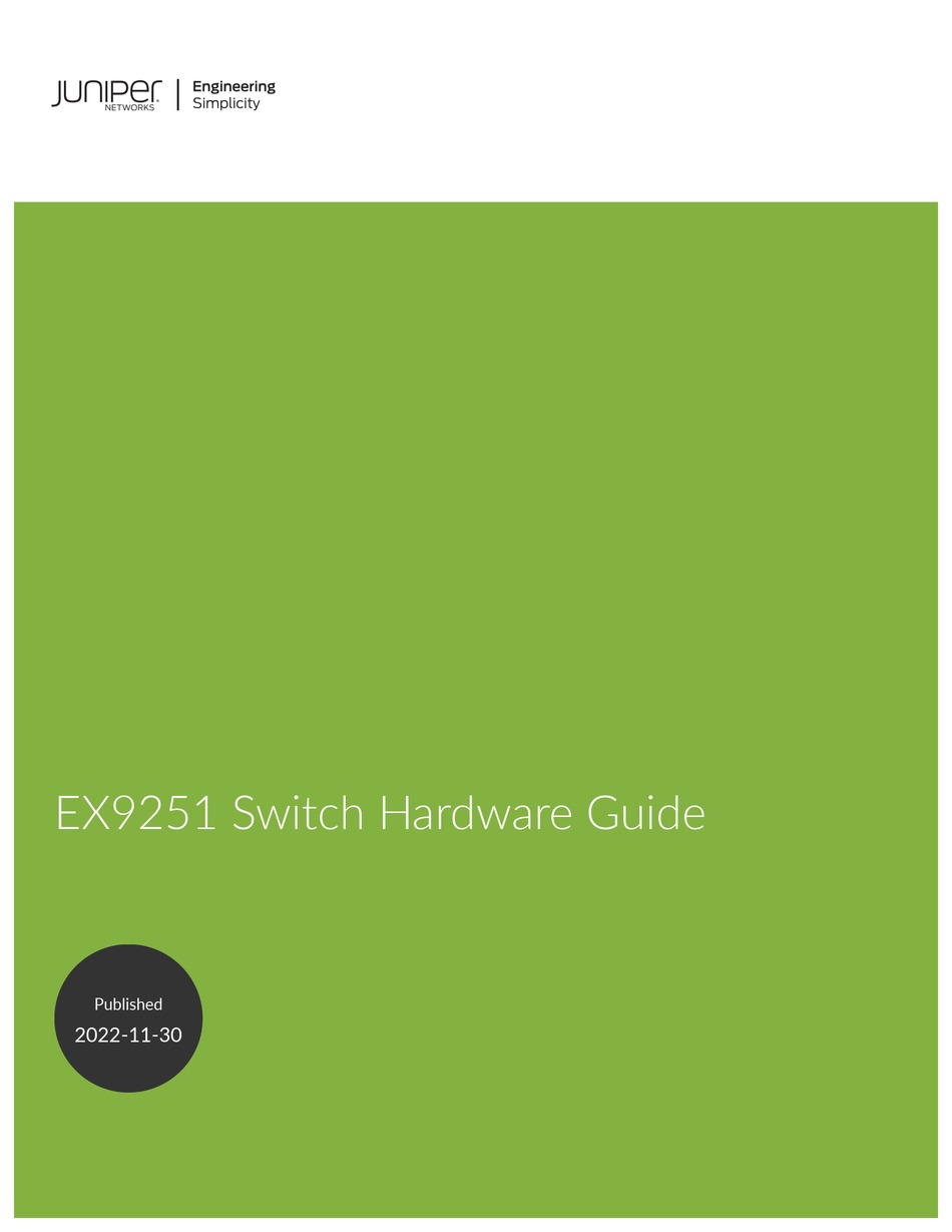 JUNIPER EX9251 HARDWARE MANUAL Pdf Download ManualsLib