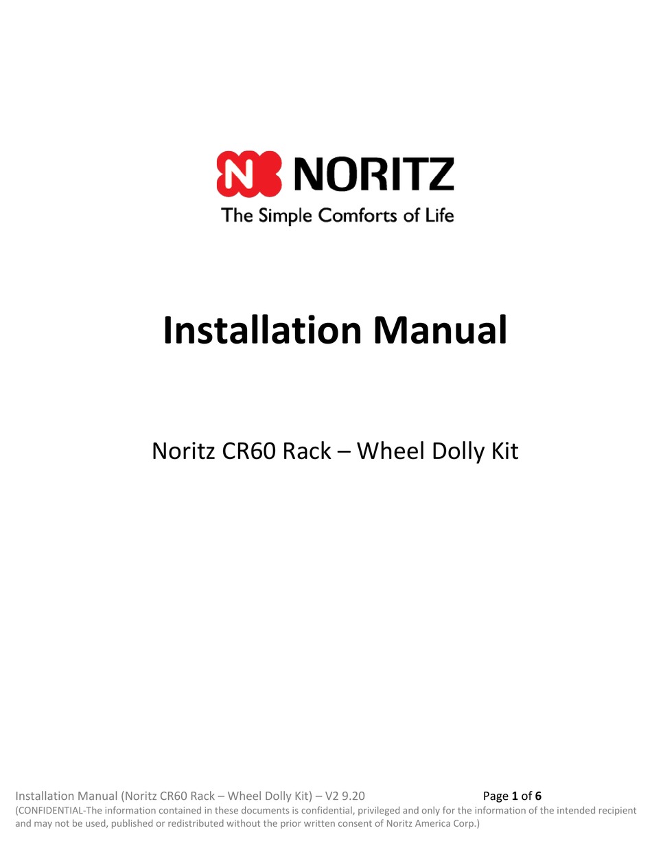 NORITZ CR60 INSTALLATION MANUAL Pdf Download ManualsLib