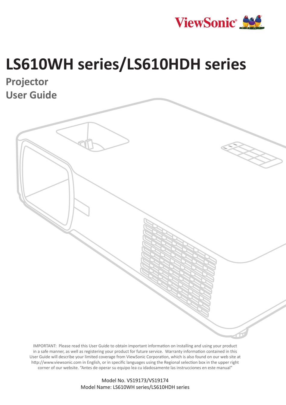 Viewsonic Ls Wh Series User Manual Pdf Download Manualslib