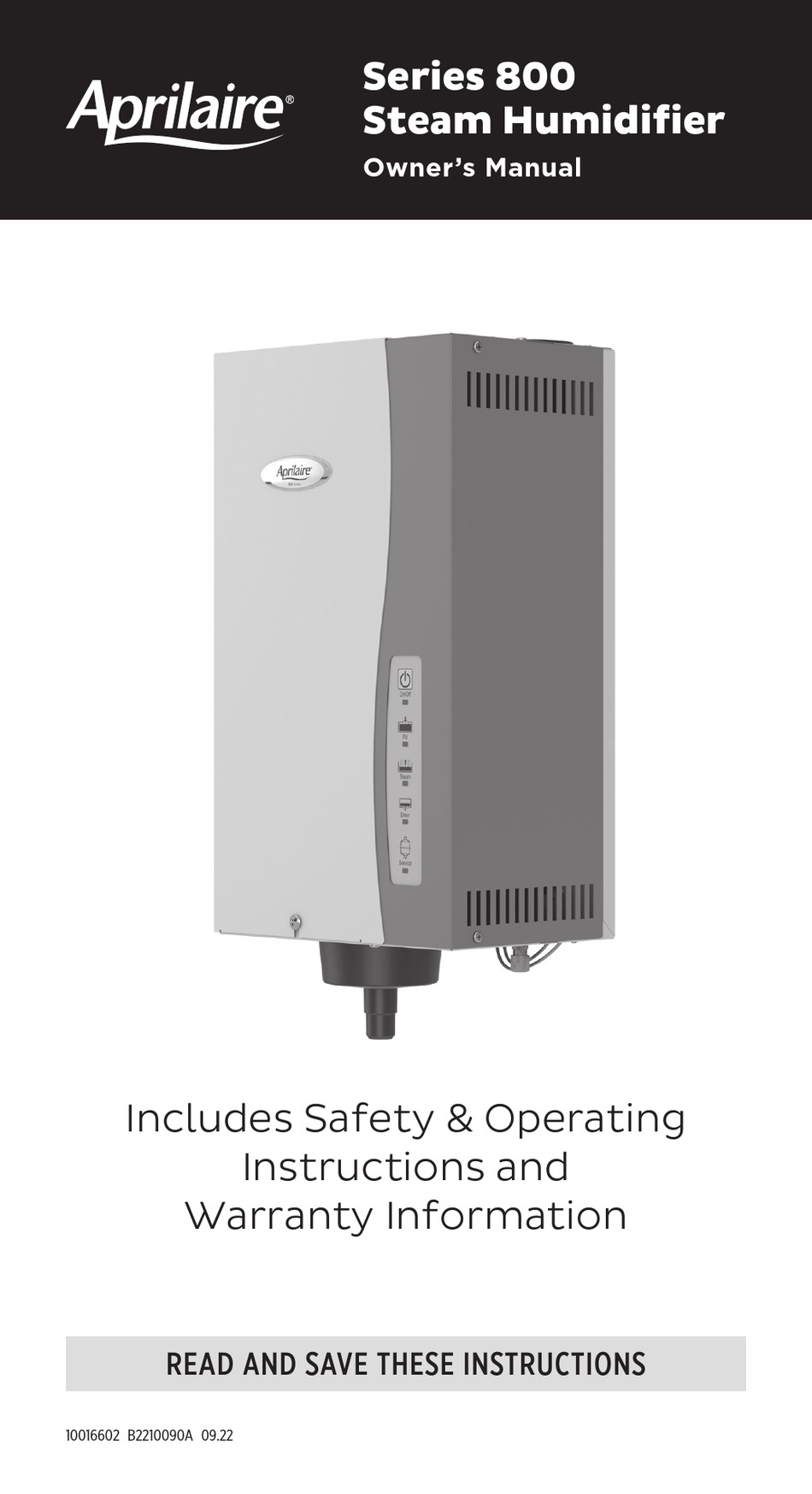 APRILAIRE 800 SERIES OWNER