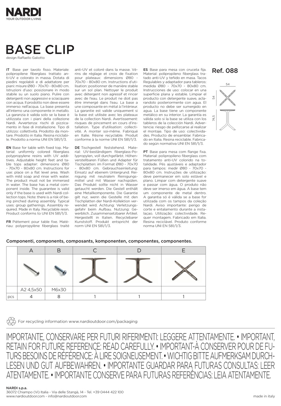NARDI 088 ASSEMBLY INSTRUCTIONS Pdf Download ManualsLib