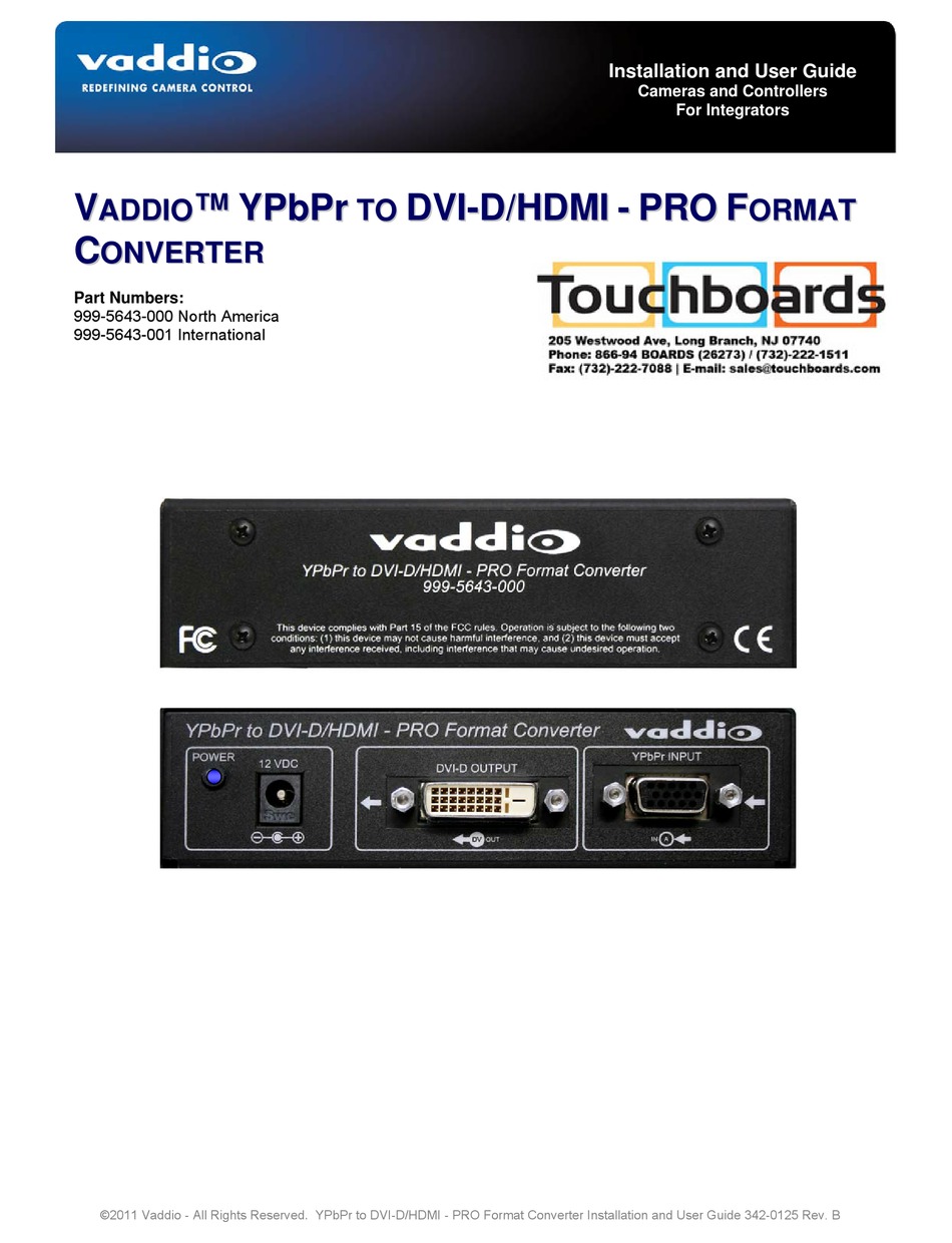 Vaddio Manual Pdf Download Manualslib