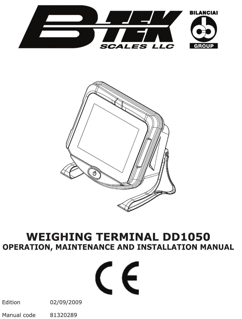 BILANCIAI B-TEK SCALES DD1050 OPERATION, MAINTENANCE AND INSTALLATION ...