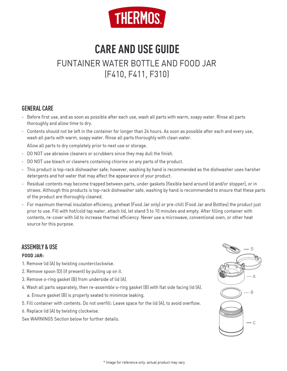 THERMOS F410 CARE AND USE MANUAL Pdf Download ManualsLib