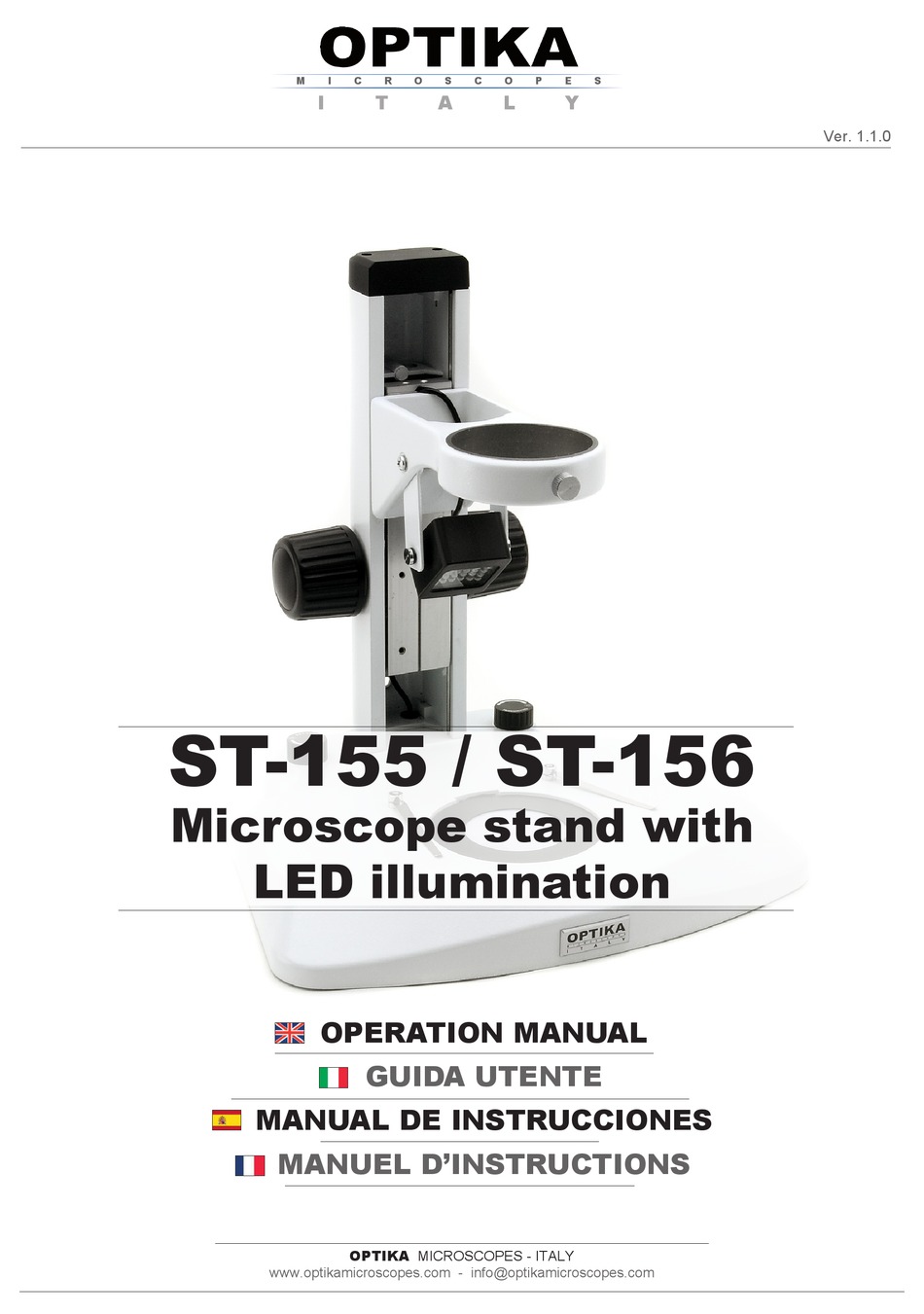 OPTIKA MICROSCOPES ST-155 OPERATION MANUAL Pdf Download | ManualsLib