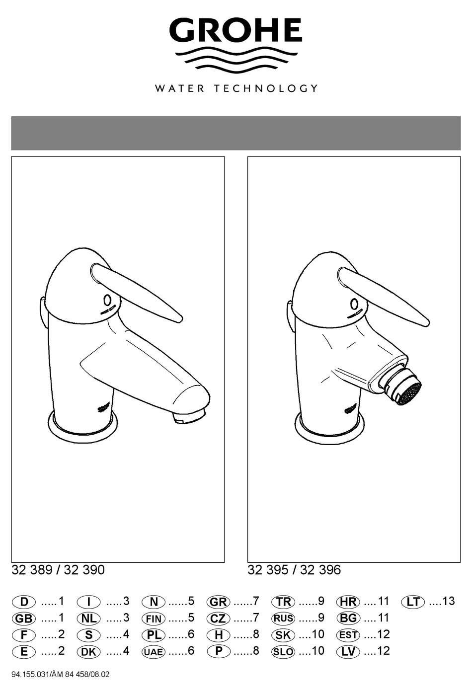 GROHE 32 389 INSTRUCTION MANUAL Pdf Download ManualsLib