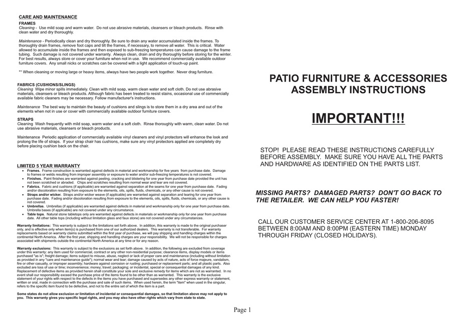 HOME DEPOT ACAMC1137 ASSEMBLY INSTRUCTIONS MANUAL Pdf Download