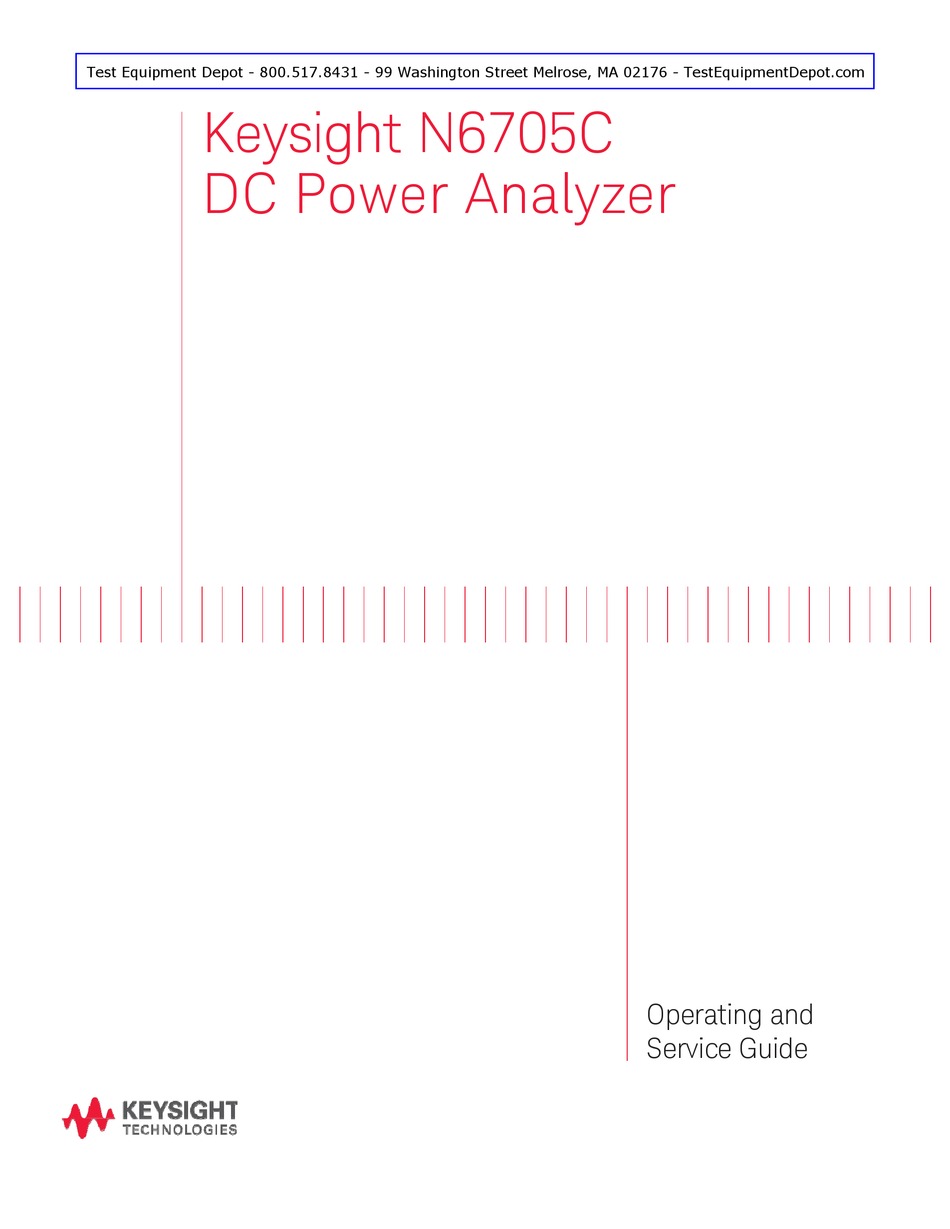 KEYSIGHT TECHNOLOGIES N6705C OPERATING AND SERVICE MANUAL Pdf Download