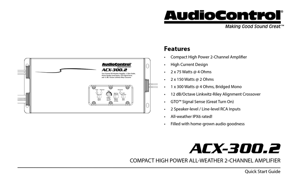 AUDIOCONTROL ACX300.2 QUICK START MANUAL Pdf Download ManualsLib