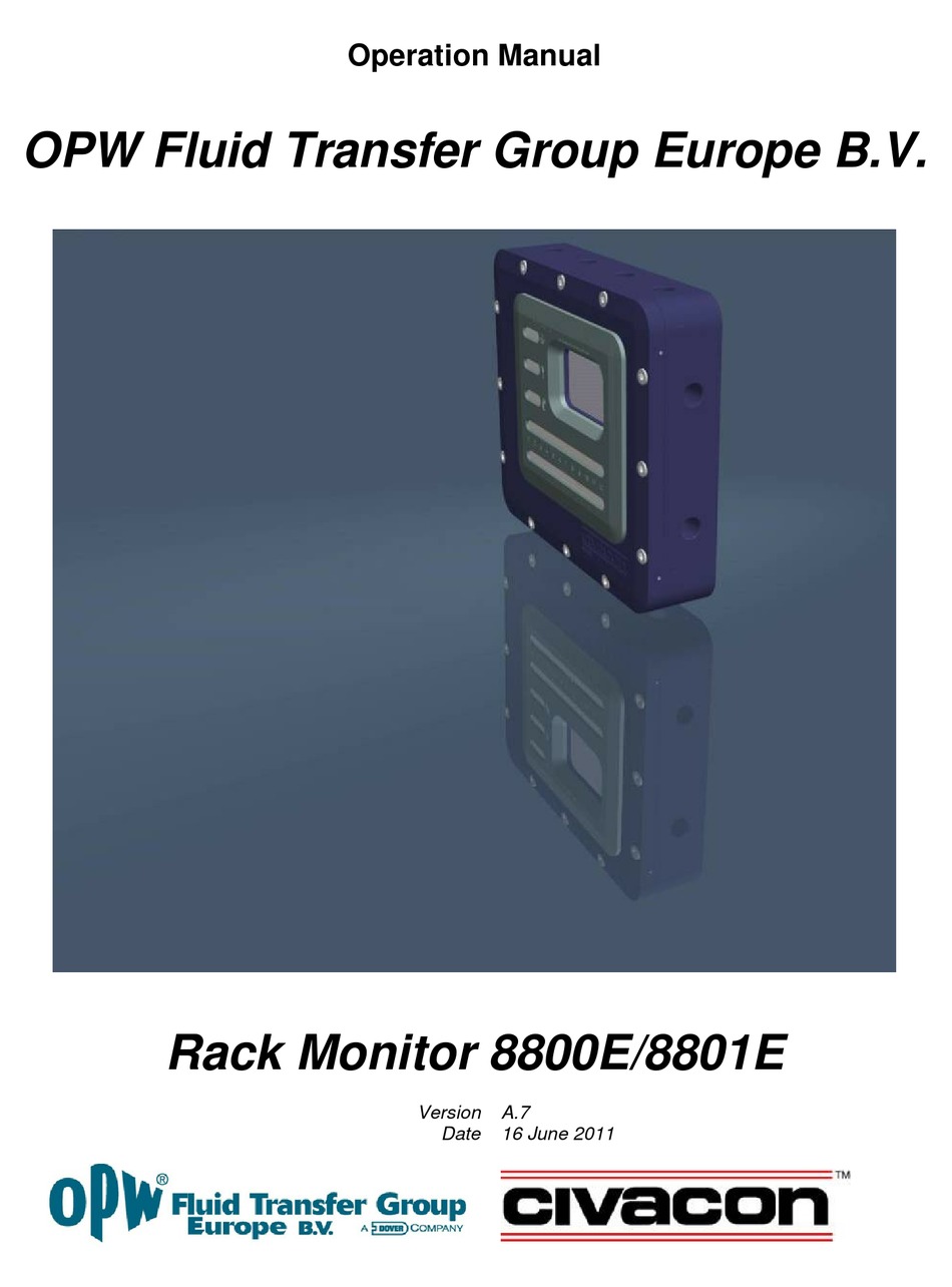 DOVER OPW FLUID TRANSFER CIVACON 8800E OPERATION MANUAL Pdf Download