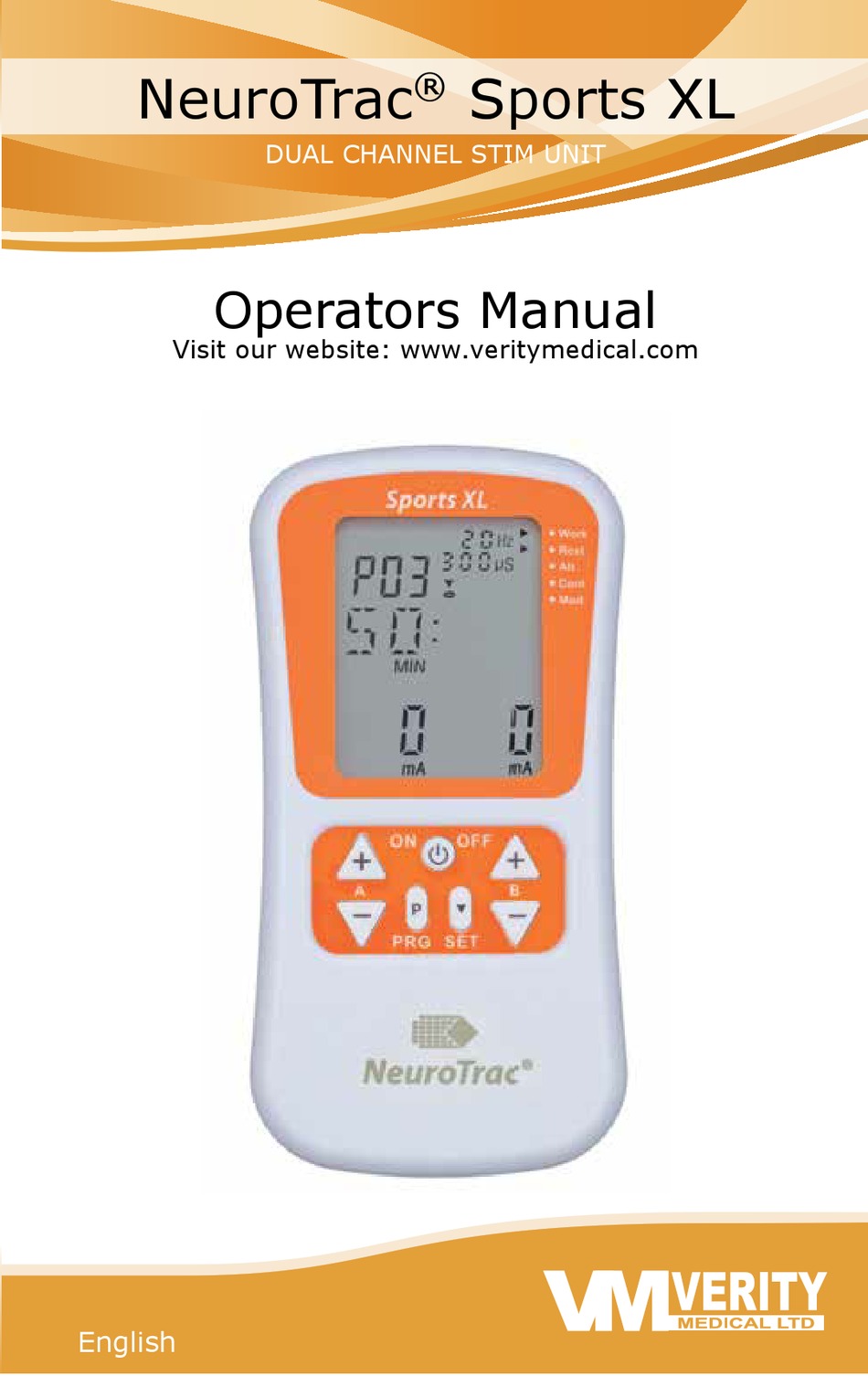 VERITY MEDICAL NEUROTRAC SPORTS XL OPERATOR'S MANUAL Pdf Download