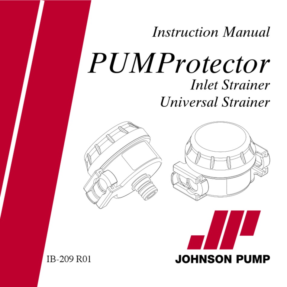 JOHNSON PUMP PUMPROTECTOR INLET STRAINER INSTRUCTION MANUAL Pdf