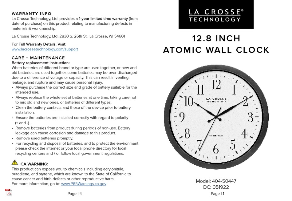 LA CROSSE TECHNOLOGY 40450447 QUICK START MANUAL Pdf Download ManualsLib