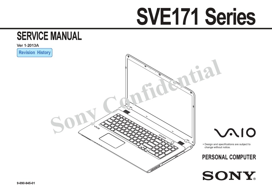 SONY VAIO SVE171 SERIES SERVICE MANUAL Pdf Download ManualsLib