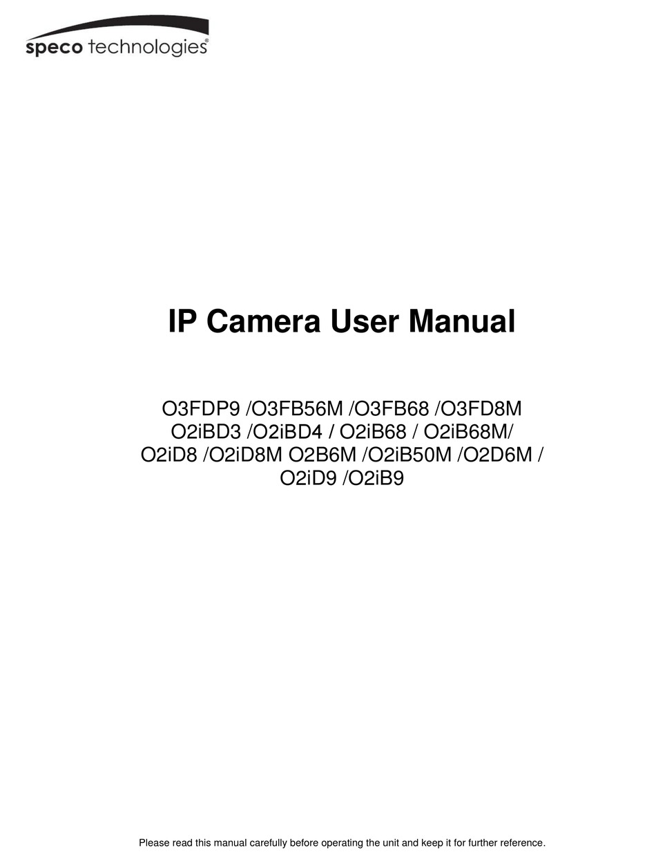 SPECO O2IBD4 USER MANUAL Pdf Download ManualsLib