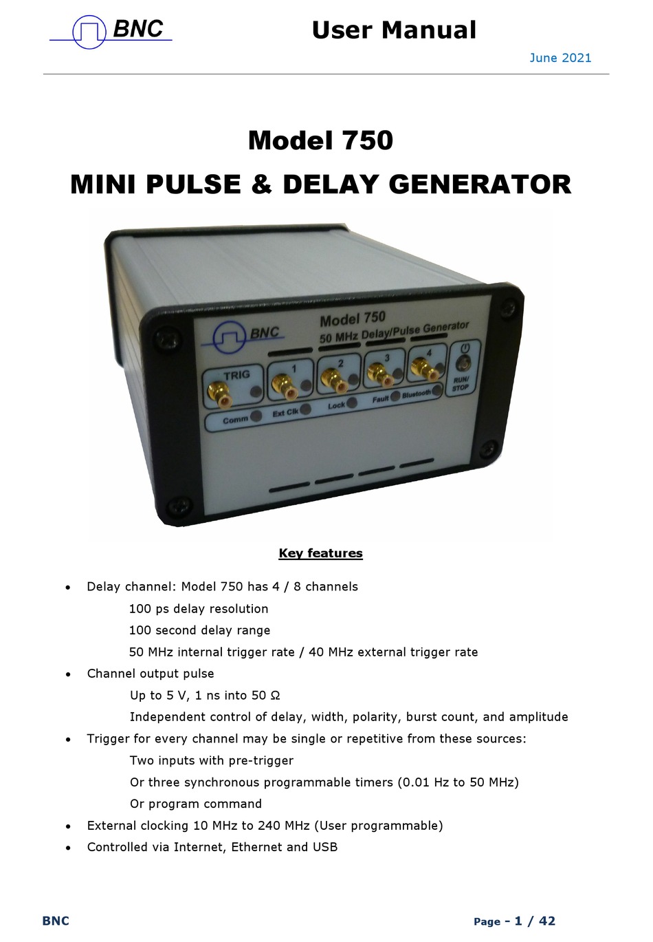 BNC 750 USER MANUAL Pdf Download ManualsLib