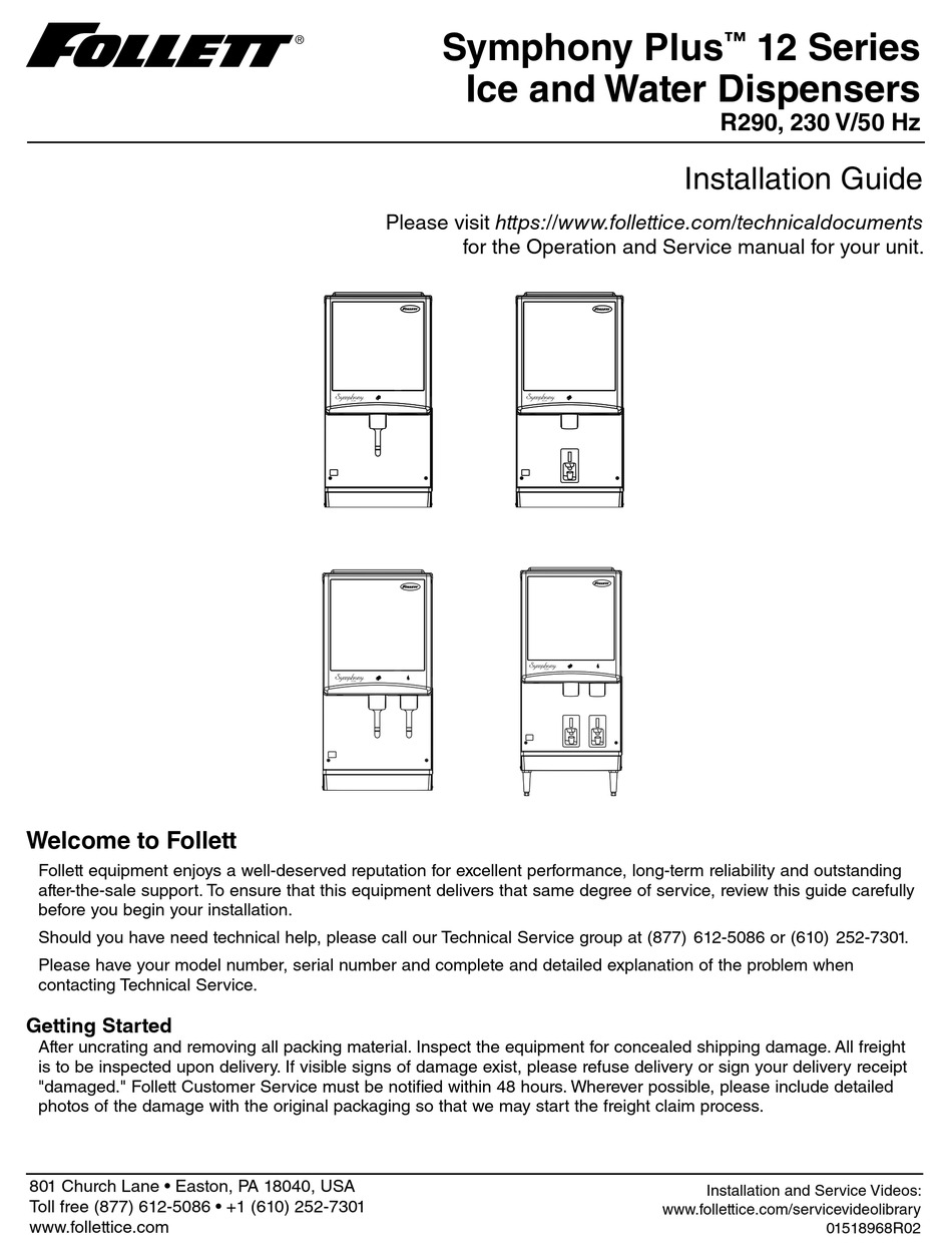 FOLLETT SYMPHONY PLUS 12 SERIES INSTALLATION MANUAL Pdf Download