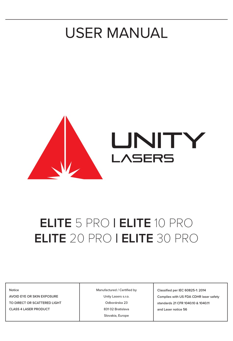 UNITY LASERS ELITE 5 PRO USER MANUAL Pdf Download ManualsLib