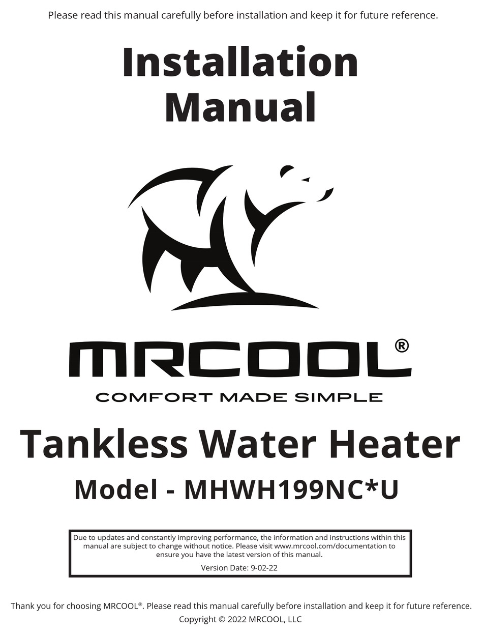 MRCOOL MHWH199NC U SERIES INSTALLATION MANUAL Pdf Download ManualsLib