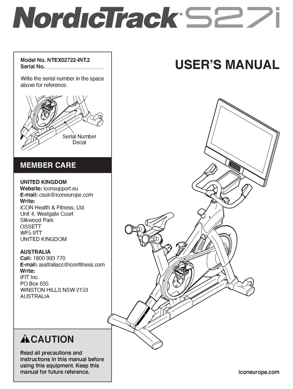 nordictrack vr21 manual
