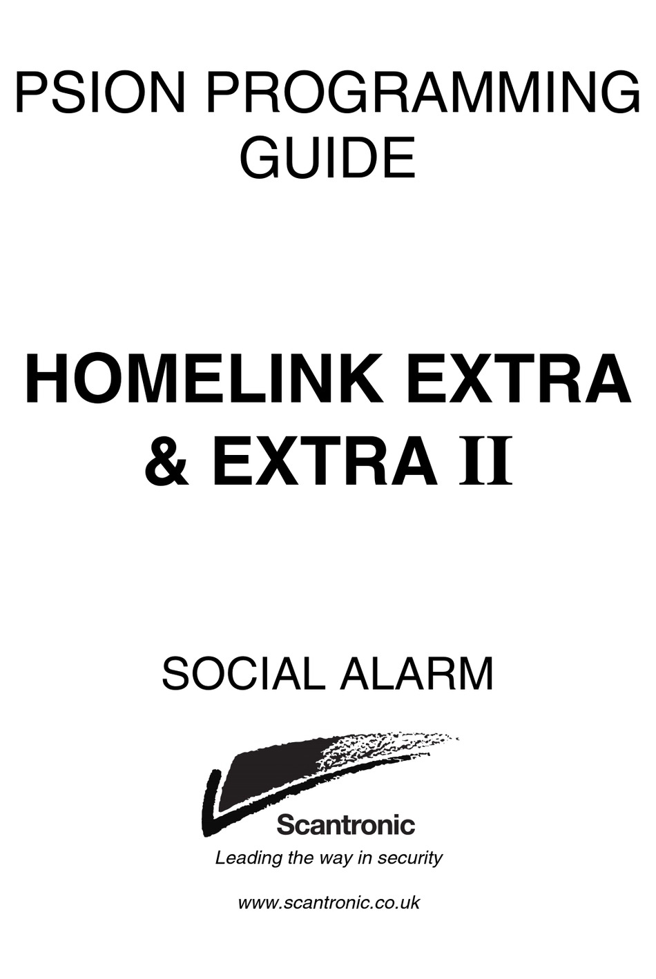 SCANTRONIC HOMELINK EXTRA PROGRAMMING MANUAL Pdf Download ManualsLib