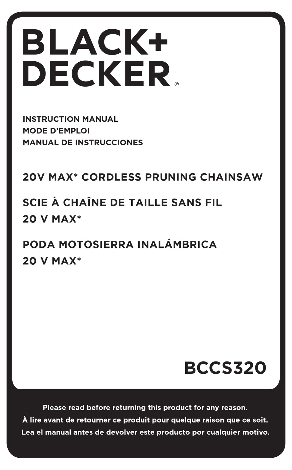 BLACK & DECKER CS2040 ORIGINAL INSTRUCTIONS MANUAL Pdf Download