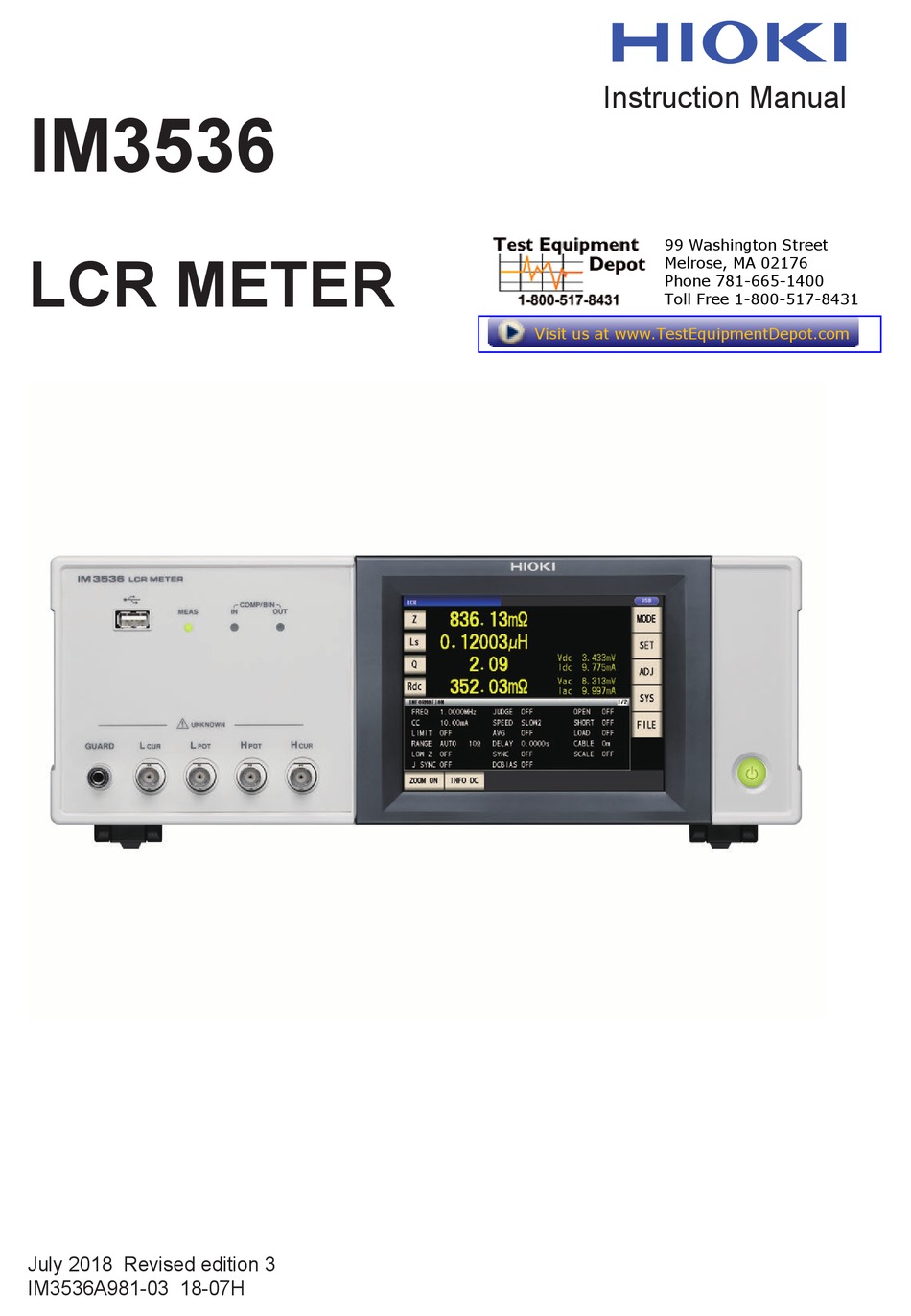 HIOKI IM353601 INSTRUCTION MANUAL Pdf Download ManualsLib