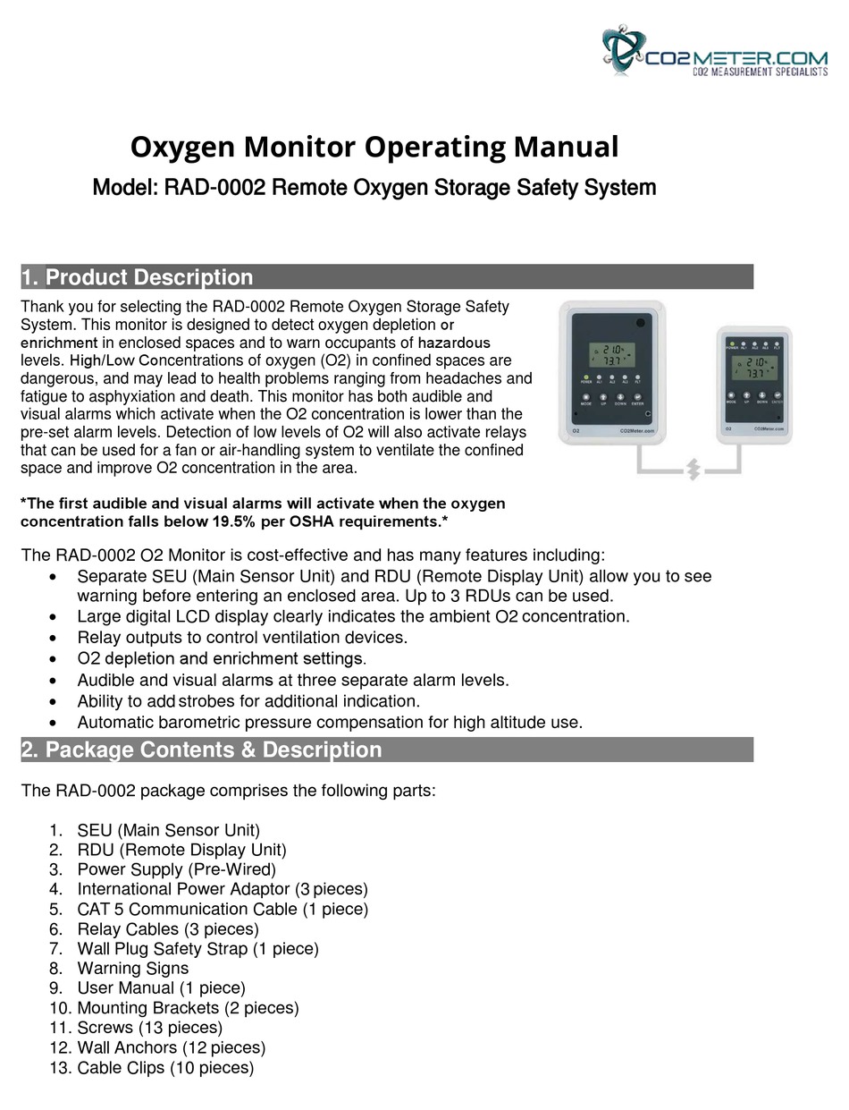 Co2 Meter Rad 0002 Operating Manual Pdf Download Manualslib 5818