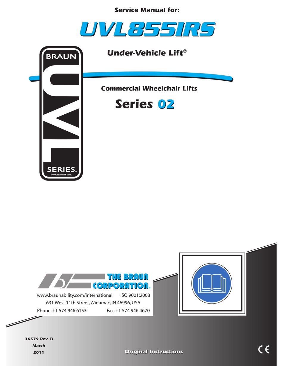BRAUN CORPORATION UNDERVEHICLE LIFT 2 SERIES SERVICE MANUAL Pdf