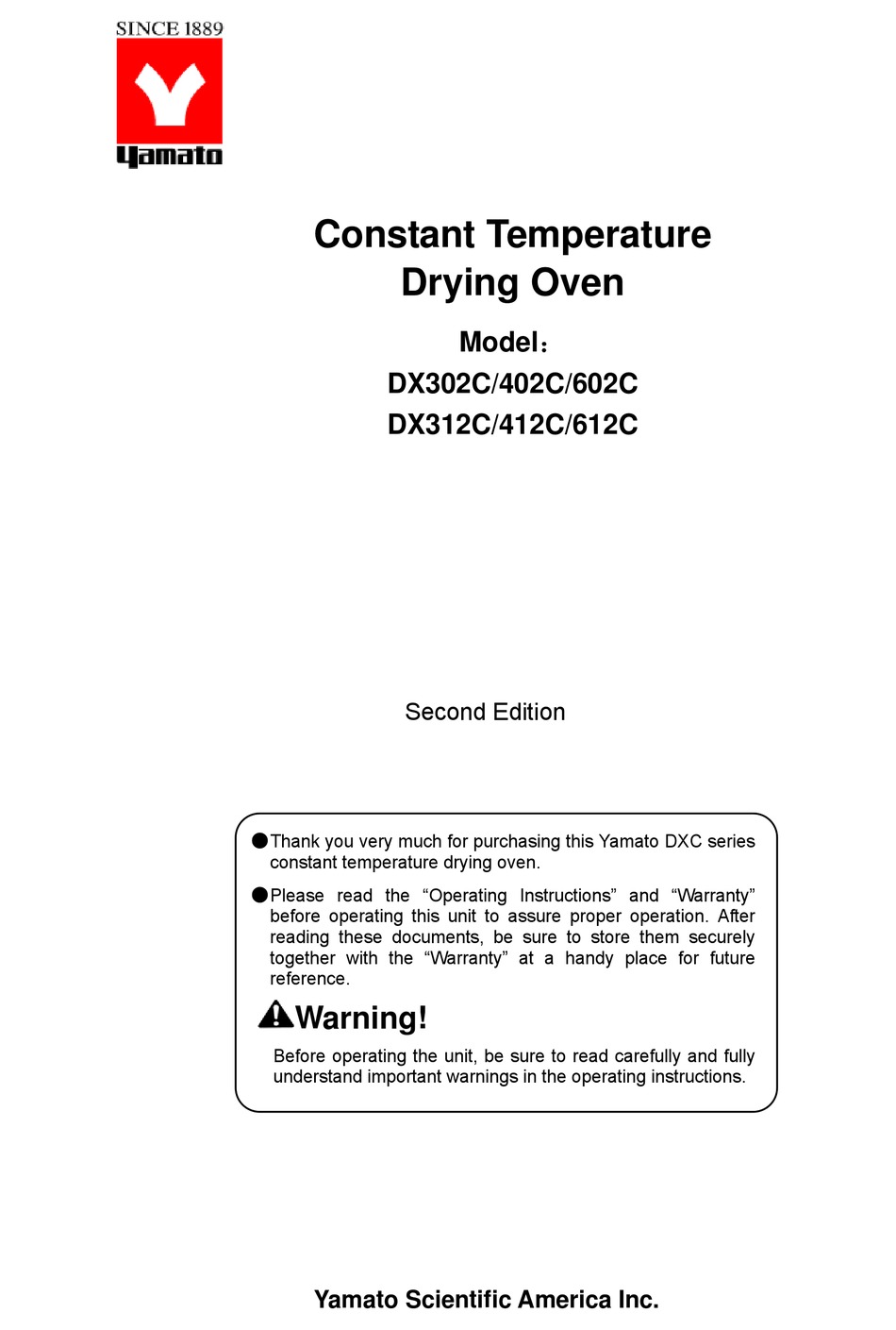 YAMATO DX302C MANUAL Pdf Download ManualsLib